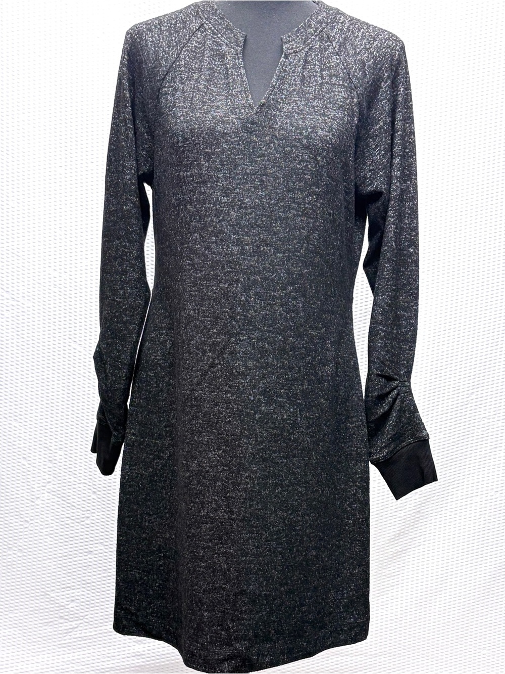 Cabi PJ Dress Women’s S Black Gray Mini Lounger French Terry Soft